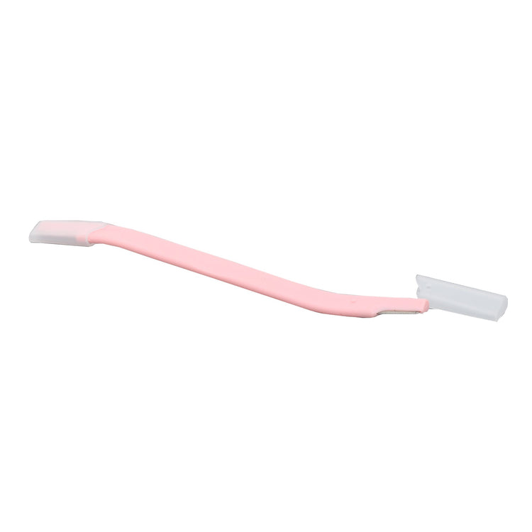 S-Shaped Dual End Eyebrow Razor - White & Pink Mumuso