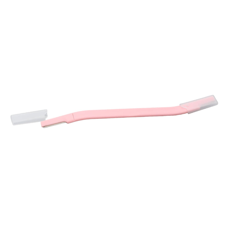 S-Shaped Dual End Eyebrow Razor - White & Pink Mumuso