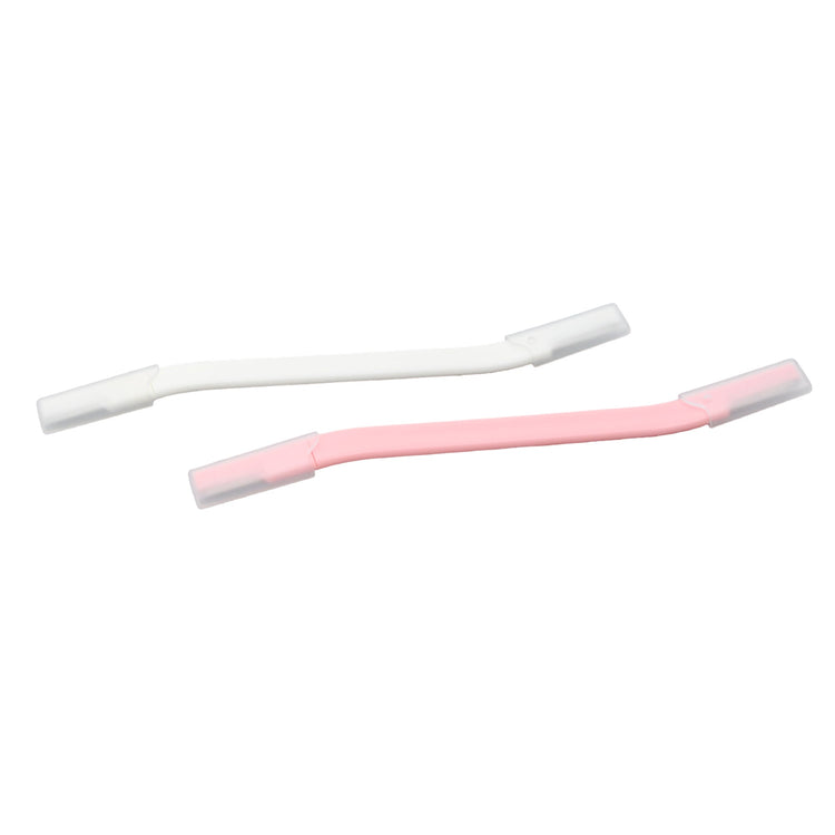 S-Shaped Dual End Eyebrow Razor - White & Pink Mumuso