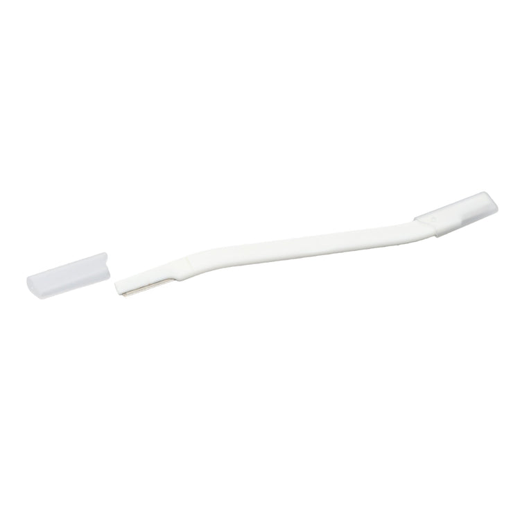 S-Shaped Dual End Eyebrow Razor - White & Pink Mumuso