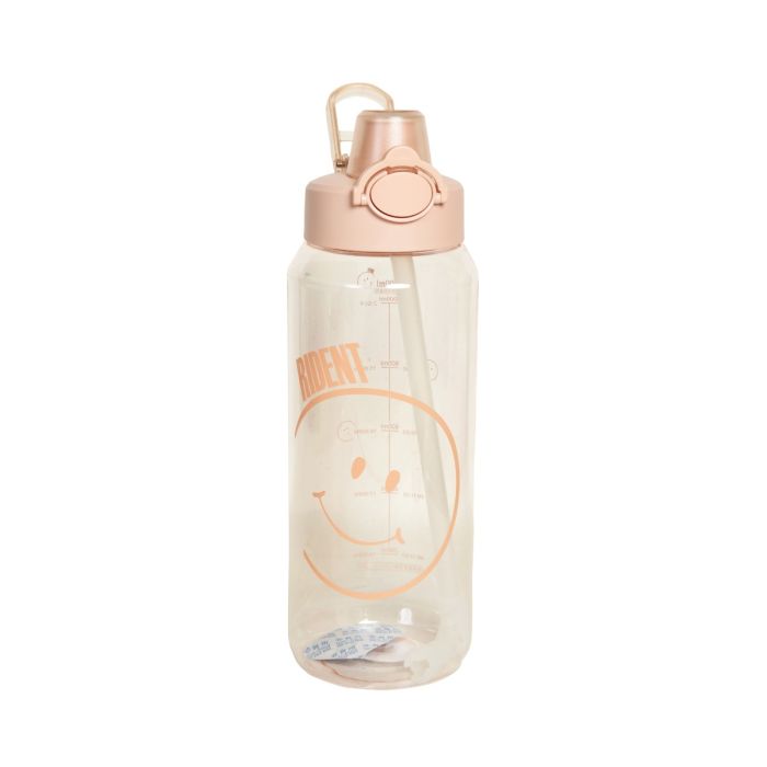 Smiling Face Plastic Water Bottle - Pink Mumuso