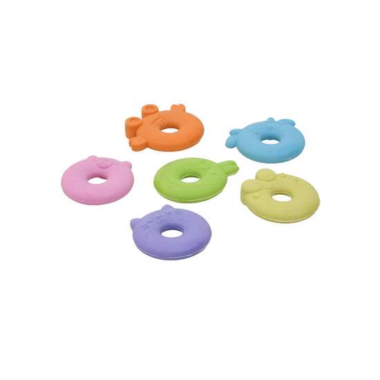 Sweet Treats Donut-Shaped Erasers - Set of 12 Colorful Mumuso