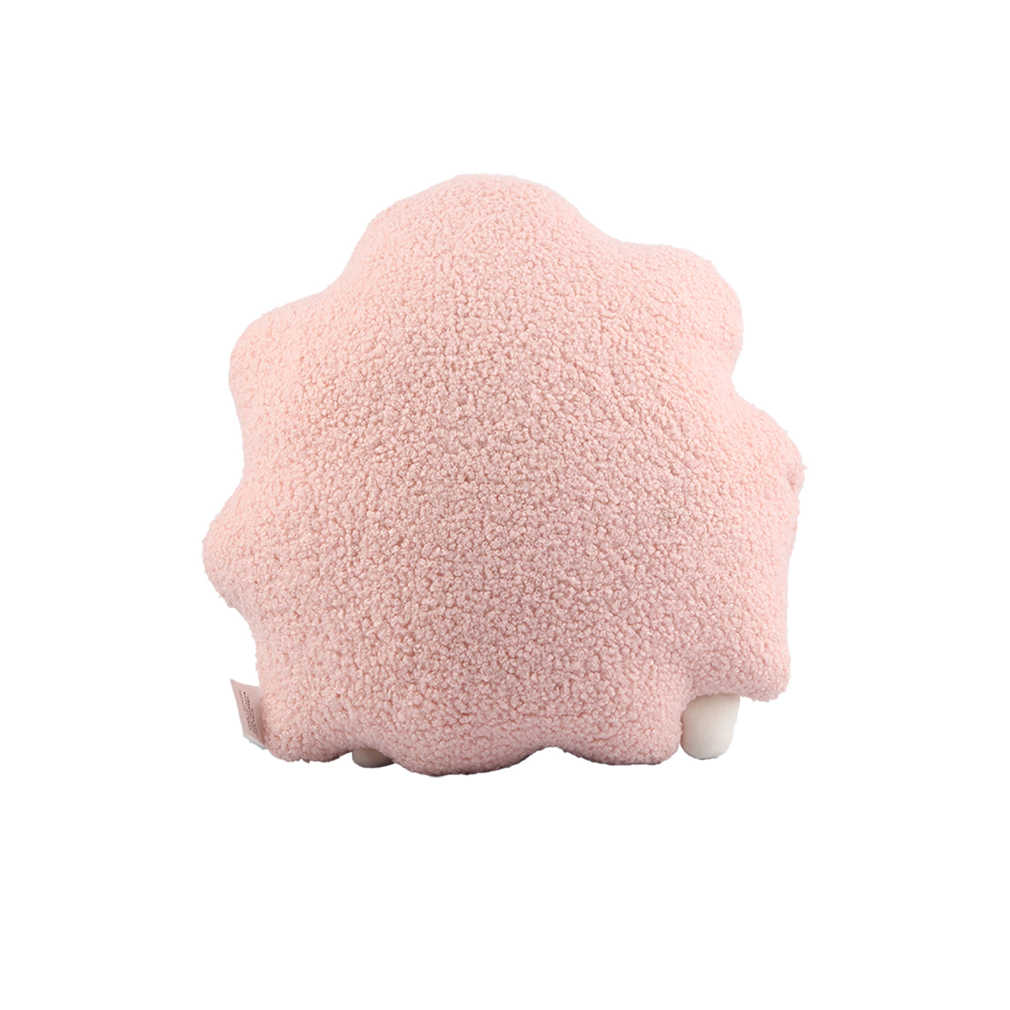 Fluffy Cute Sheep Plush Throw Pillow - Beige/Pink