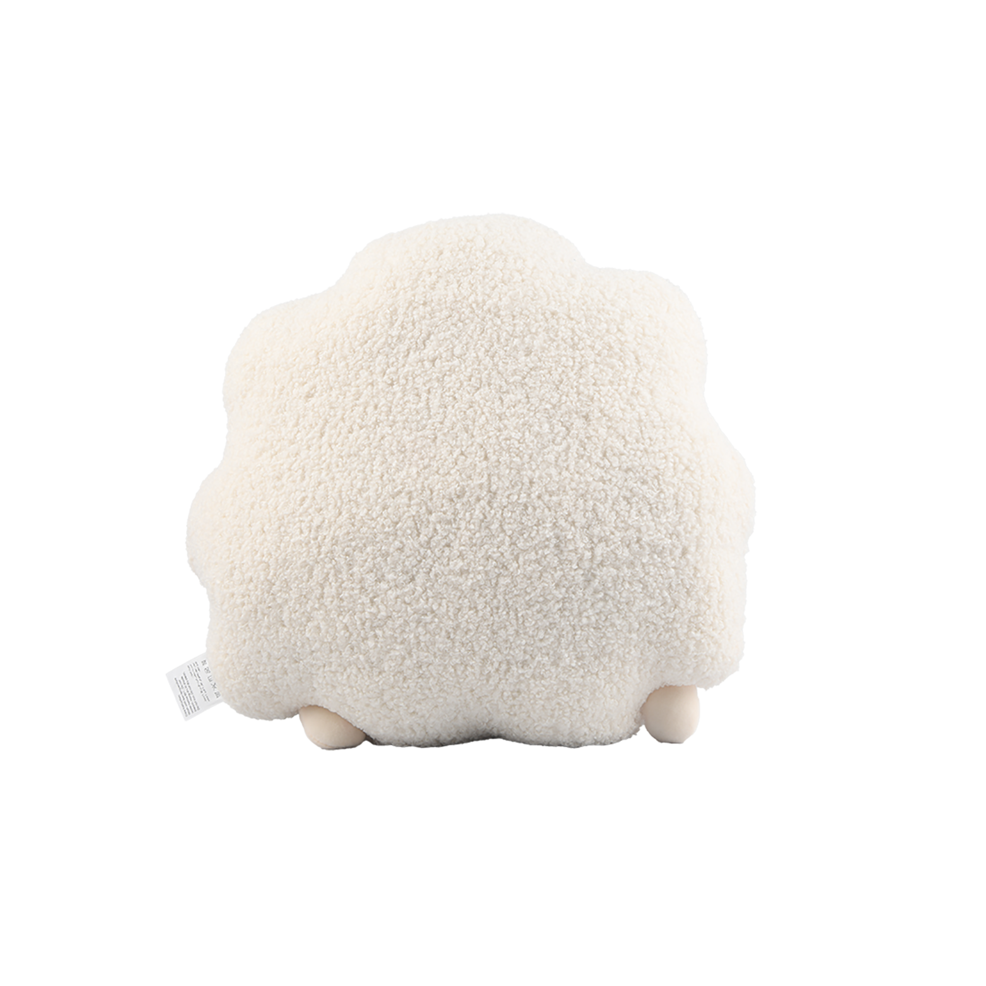 Fluffy Cute Sheep Plush Throw Pillow - Beige/Pink