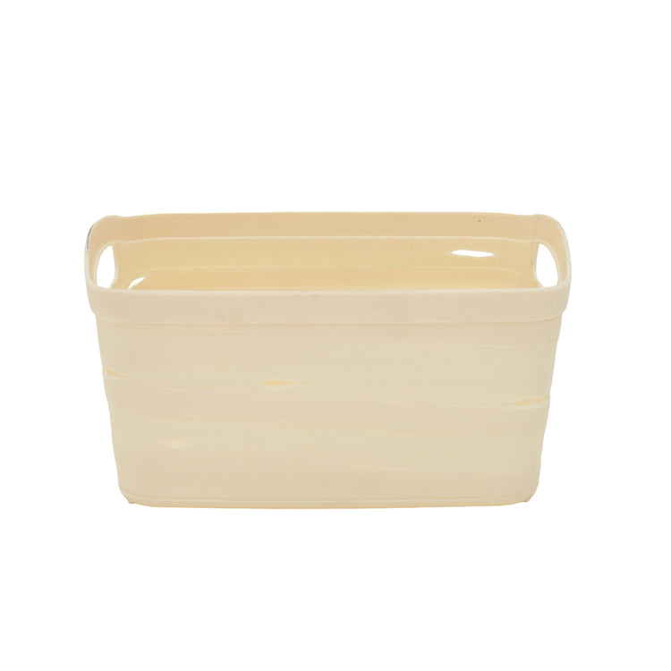 Versatile White Storage Basket Mumuso