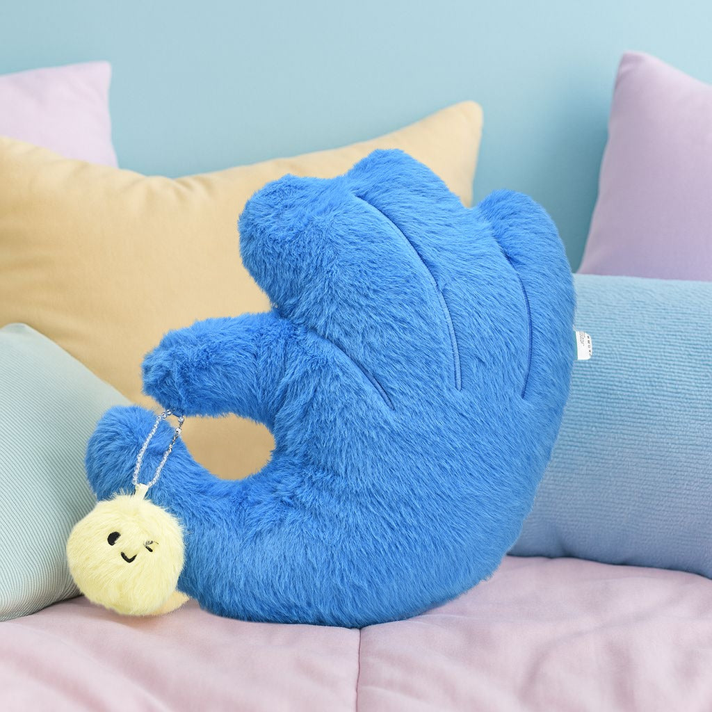 OK Sign- Shaped Plush Pillow- Pink/ Blue