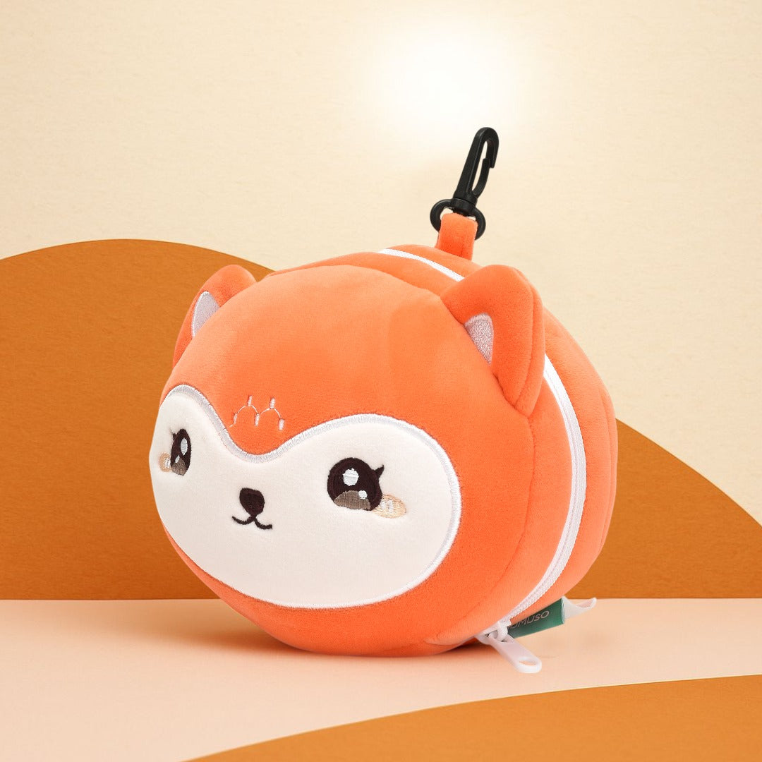 Dual Use Cartoon Plush Neck Pillow- Eyemask Combo