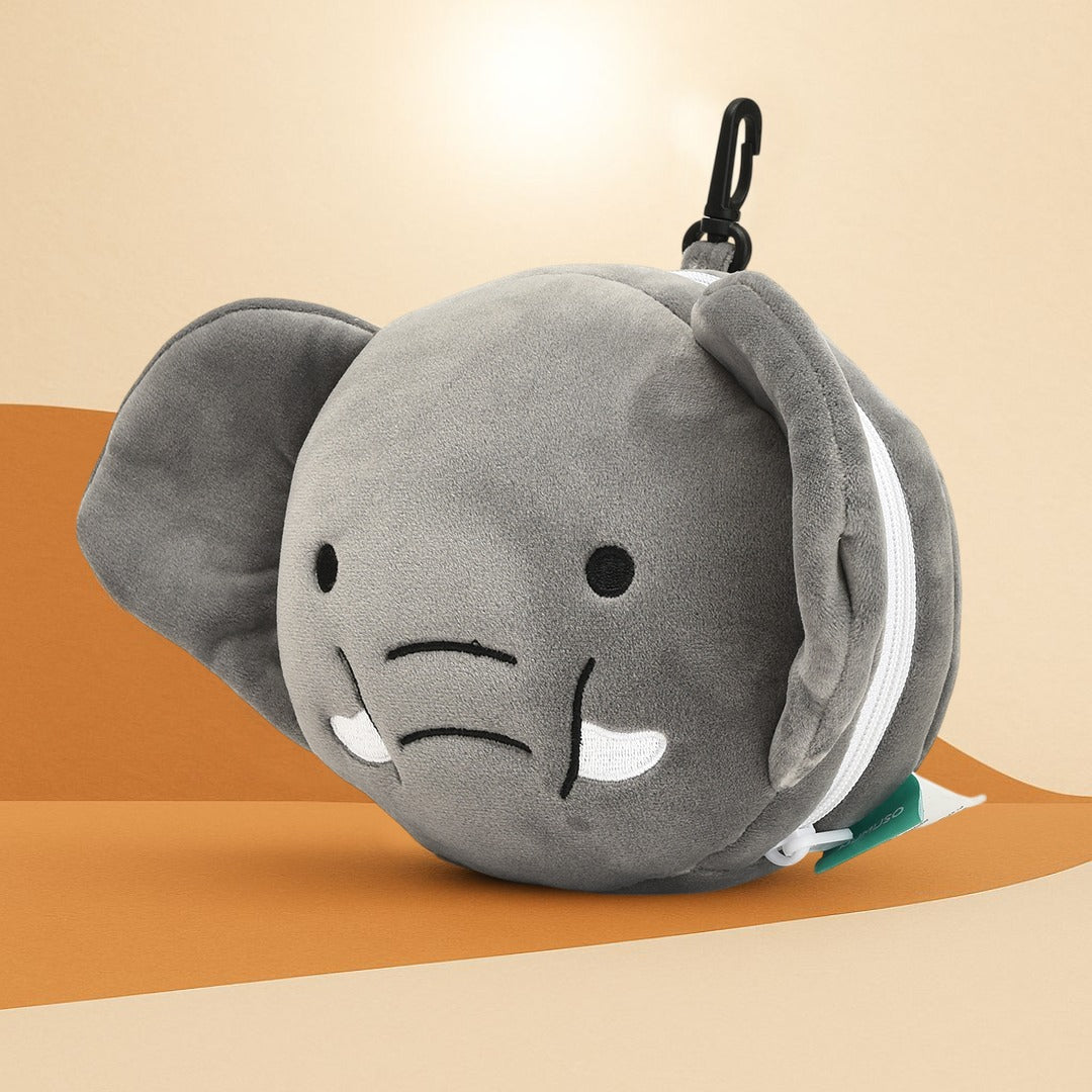 Dual Use Cartoon Plush Neck Pillow- Eyemask Combo