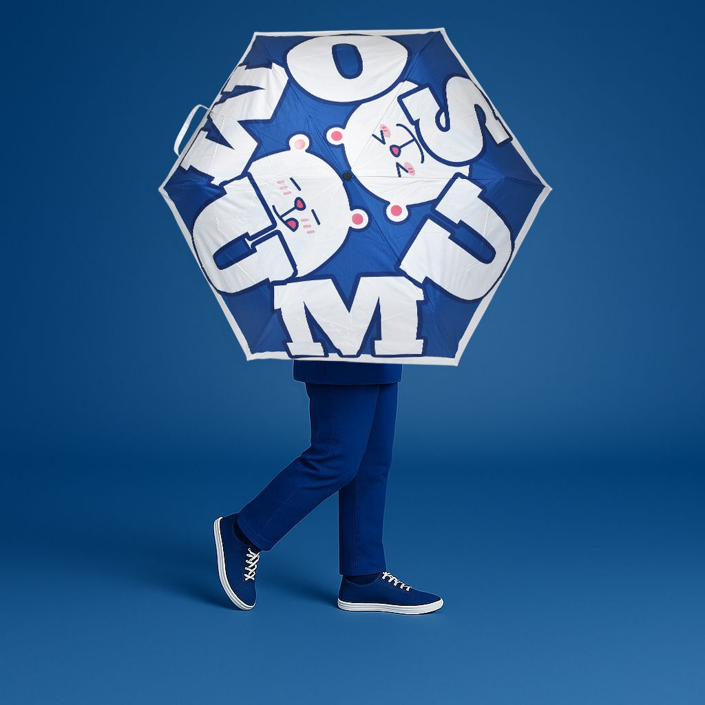 MUMUSO Foldable Cartoon Umbrella – Bold Blue Edition
