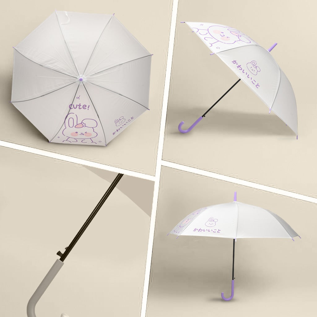 MUMUSO Long Handle Bunny Umbrella – Lavender Blush Edition