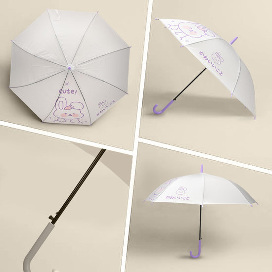 MUMUSO Long Handle Bunny Umbrella – Lavender Blush Edition