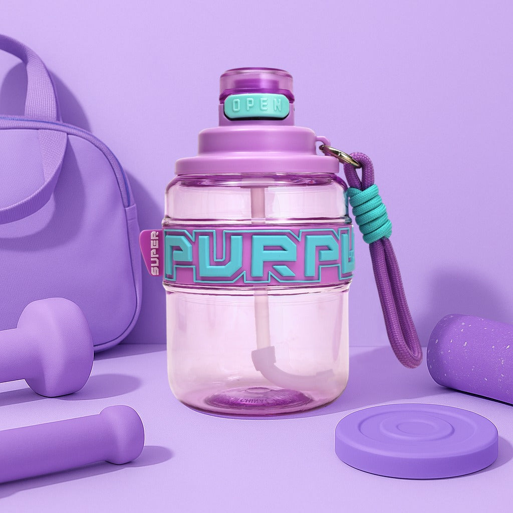 Portable Water Bottle with Straw