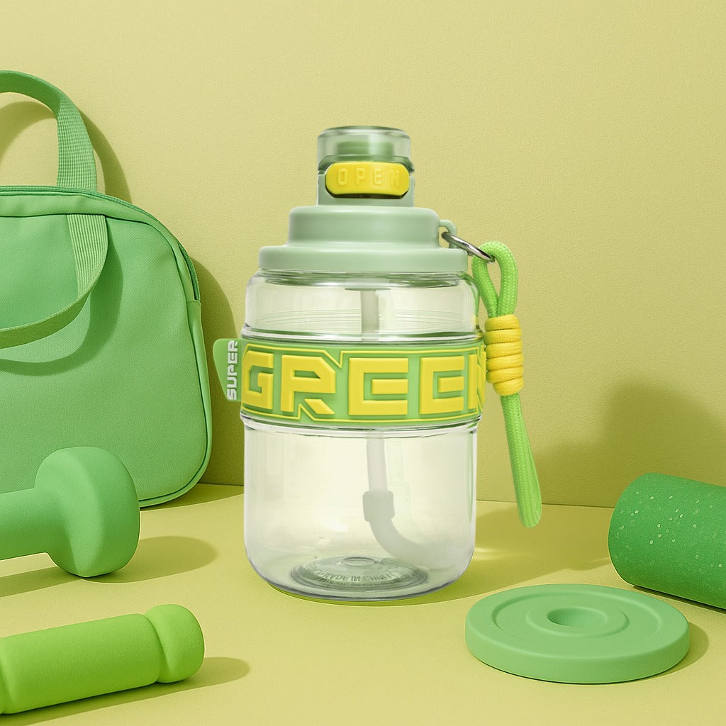 Portable Water Bottle with Straw