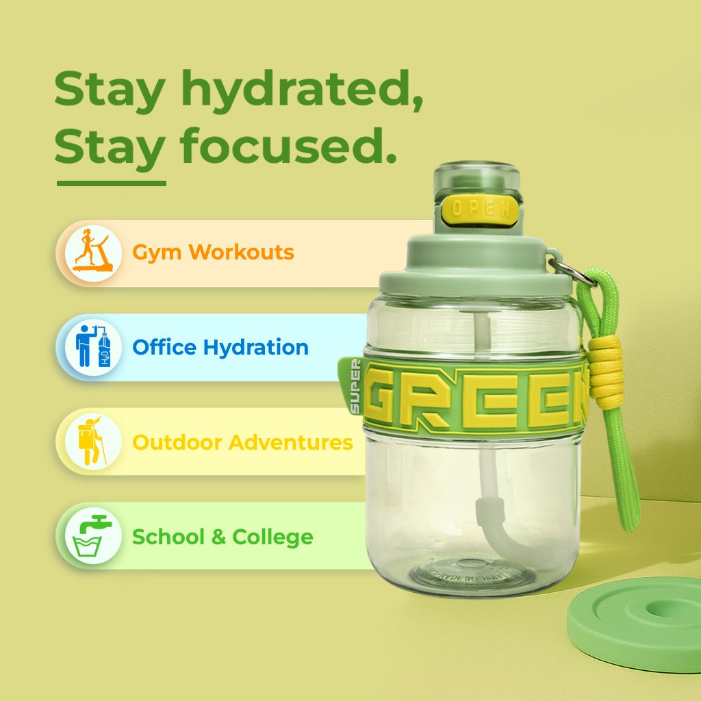 Portable Water Bottle with Straw