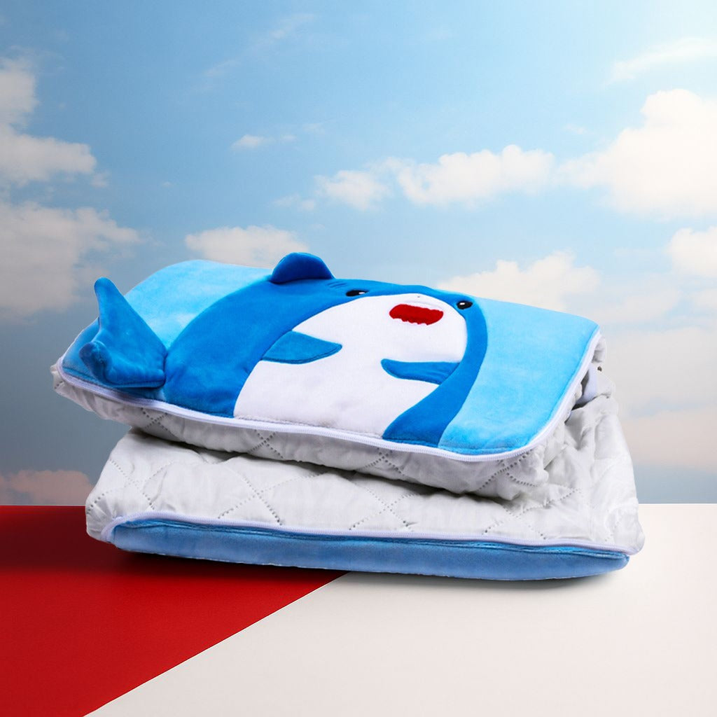 Shark Throw Pillow & Quilt 2 in 1 - Blue