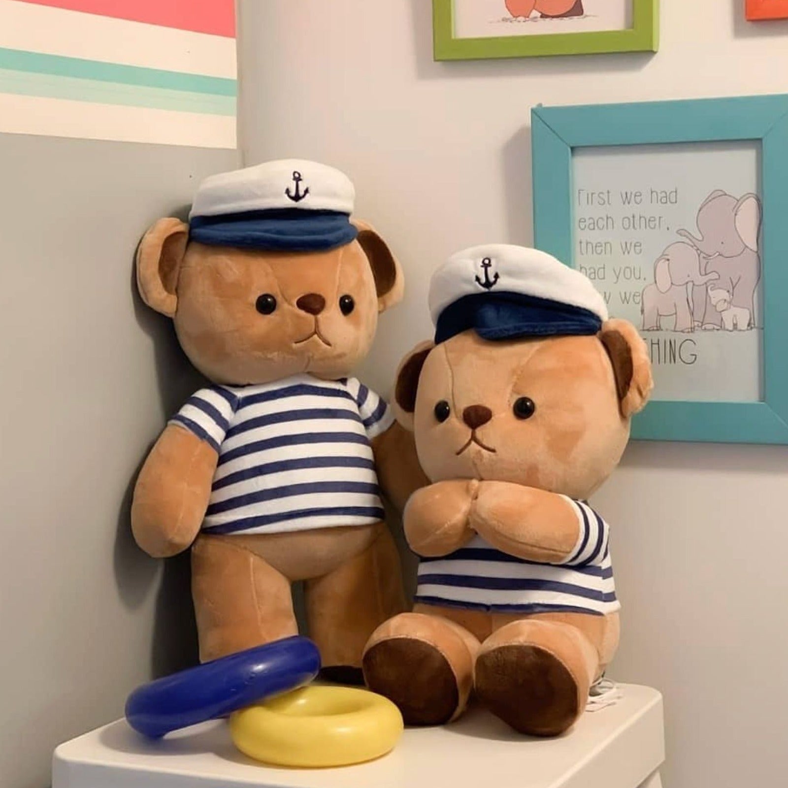Sailing Bear Soft Toy- Blue – Mumuso