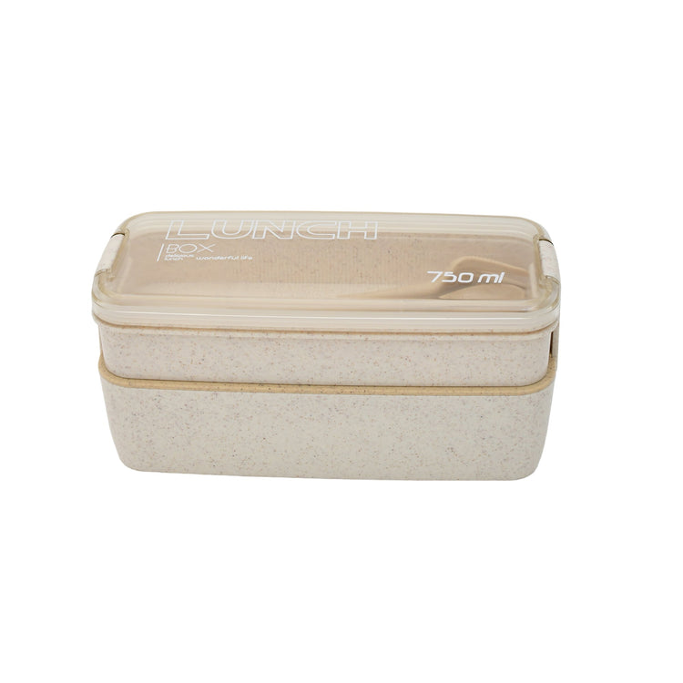 Wheat Straw Lunch Box - Apricot / 750 ml Mumuso