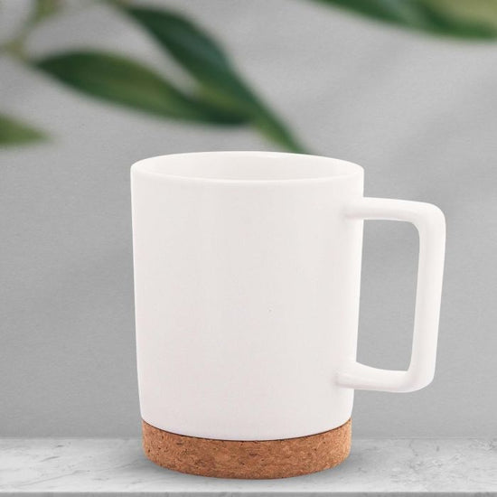 Wooden Bottom Coffee Mug - White Mumuso