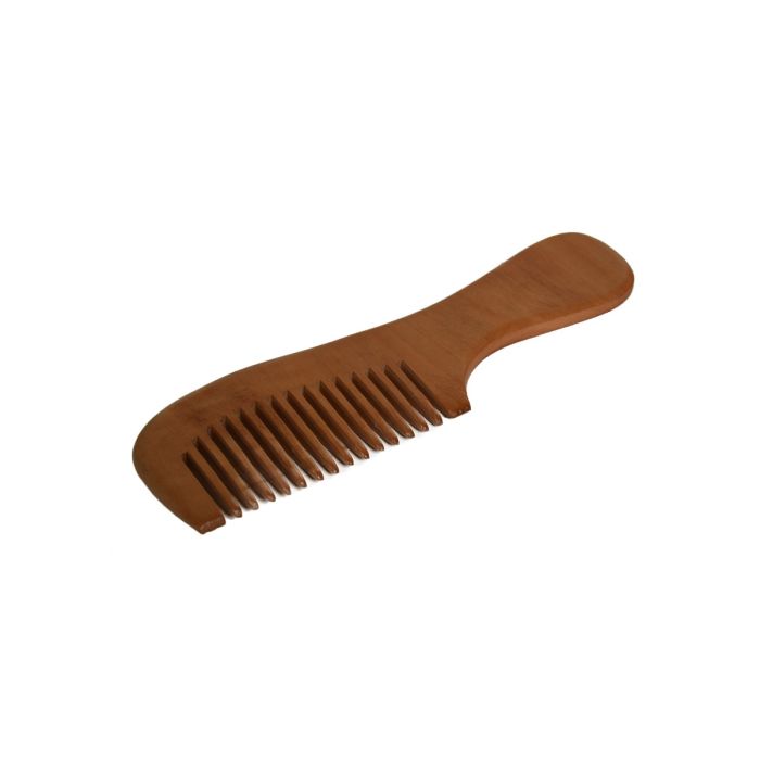 Wooden Wide-Teeth Comb with Handle Mumuso