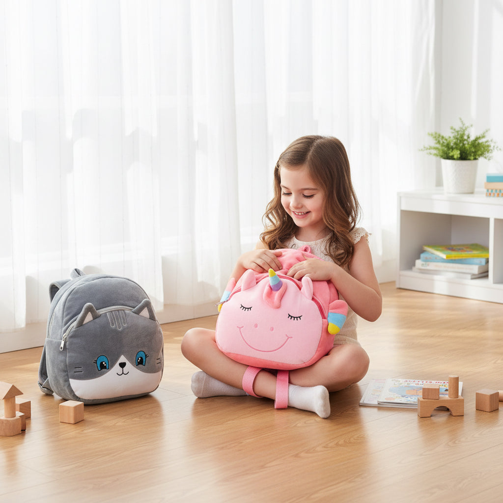 Unicorn Plush Backpack- 14inches/ Pink