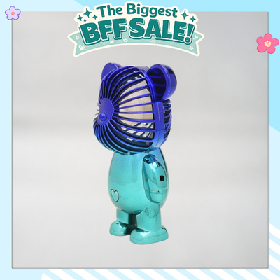 Breezy Bear Electroplated Mini Desk Fan - Blue Gradient