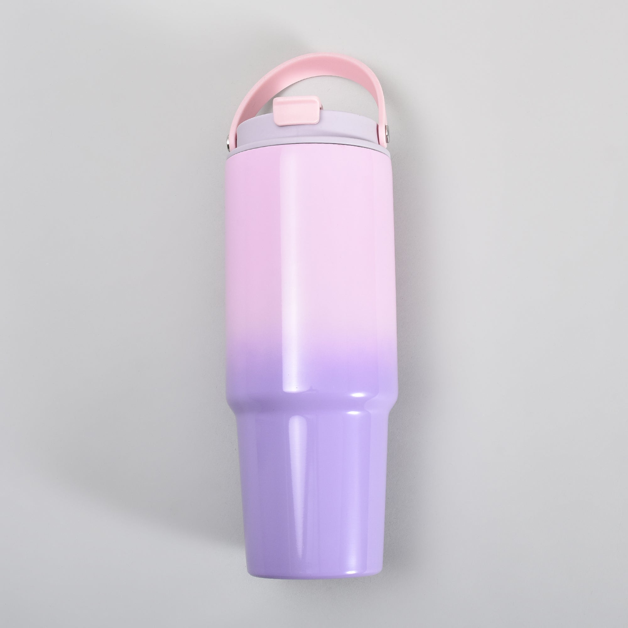 Mumuso Stylish Gradiant Insulated Water Bottle with Handle – Pink & Purple Gradient 850ml
