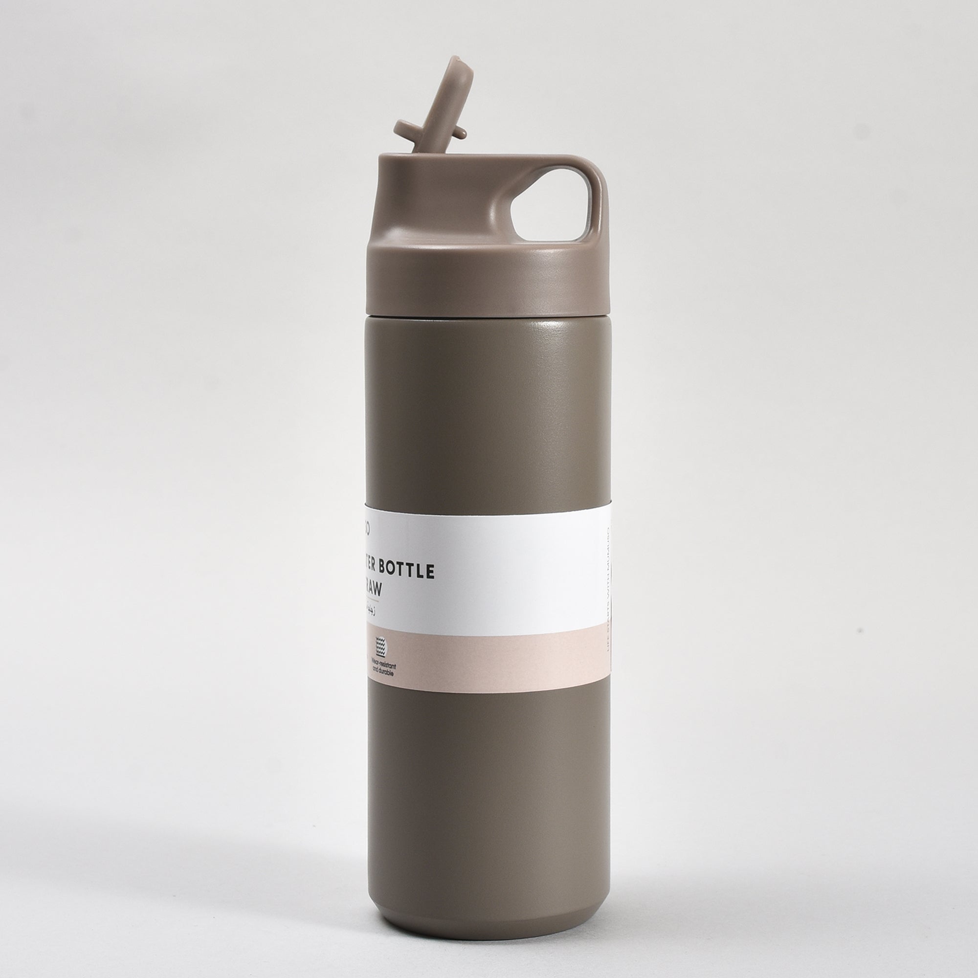 Sleek Design Insulated Water Bottle with Straw – 550ml- White/ Maroon/ Brown