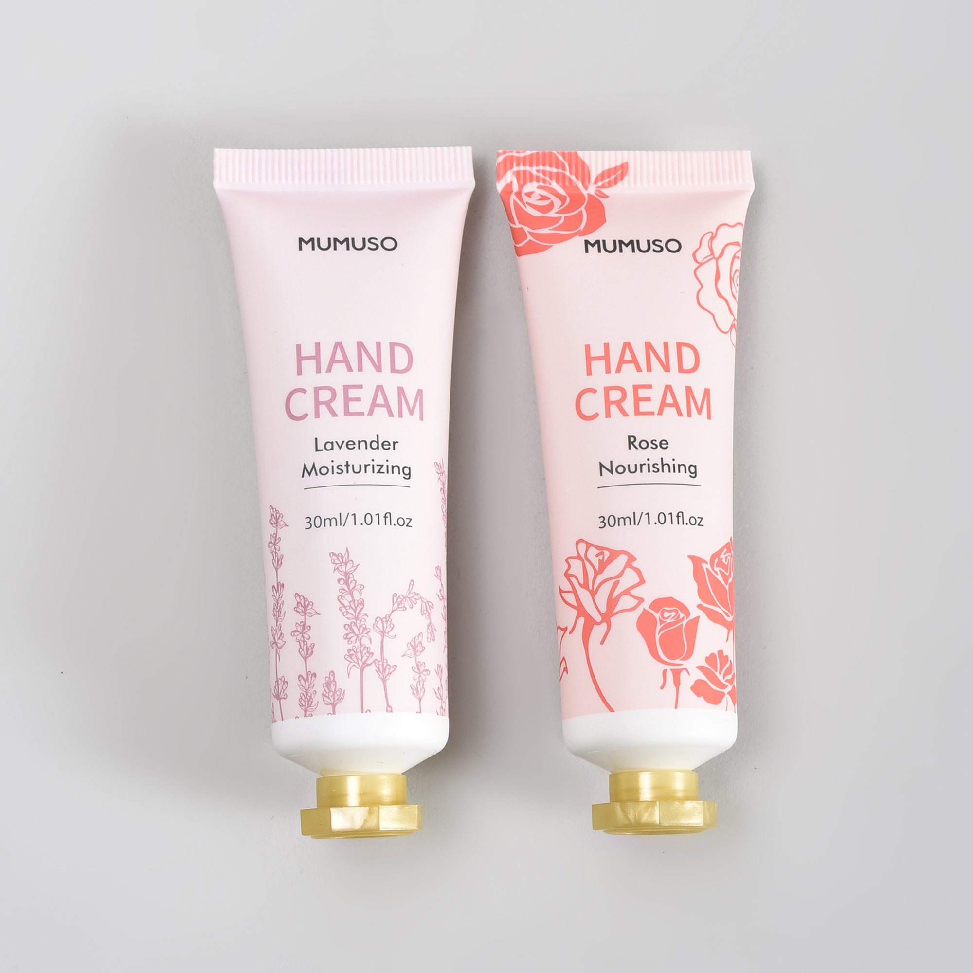 Mumuso Plant Extracts Hand Cream Gift Set - Lavender & Rose/ 30ml each