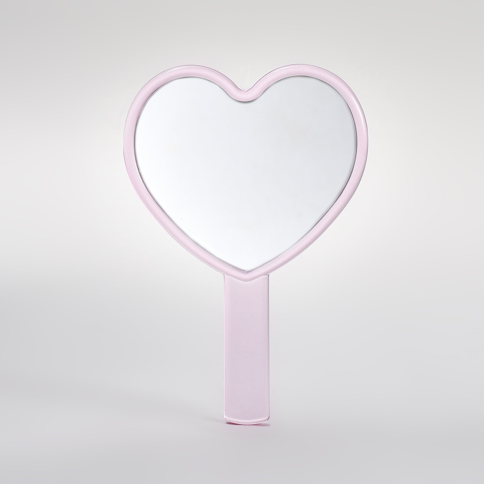 Cute Cat Heart-Shaped Handheld Mirror - Pink