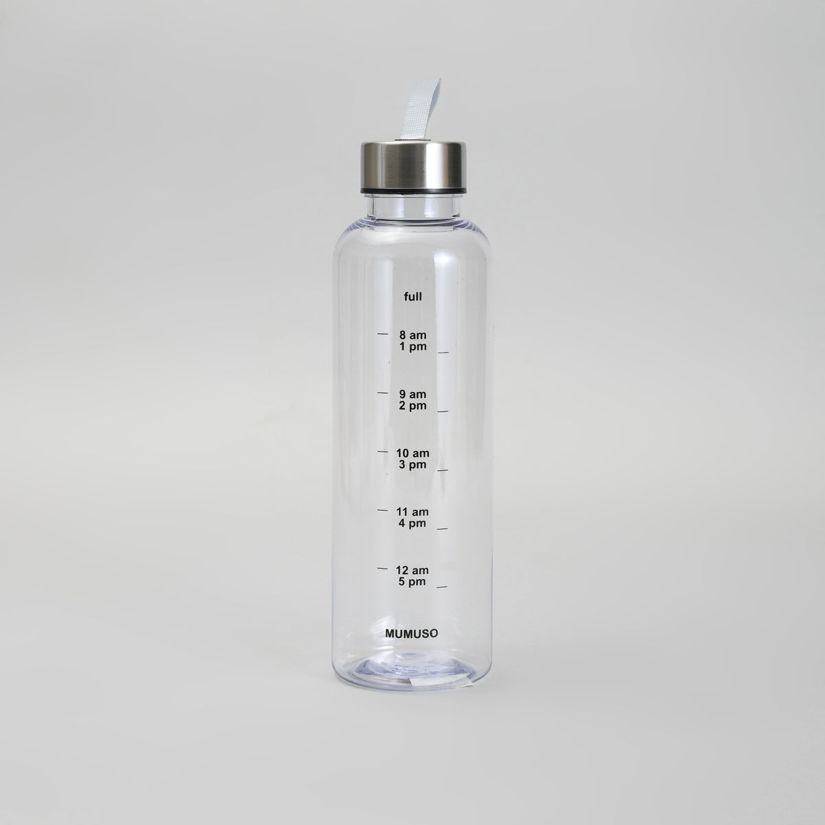 Clear Motivational Bottle with Carry Strap - Time Marker Water Bottle - 500 ml