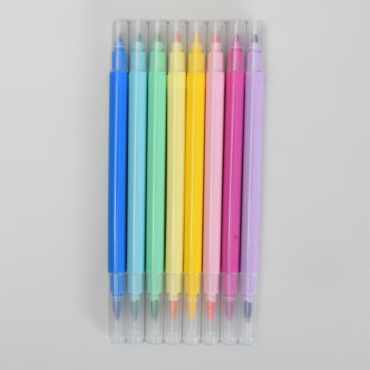 Mumuso Dual-Tip Watercolour Brush Pens - 8 Colours