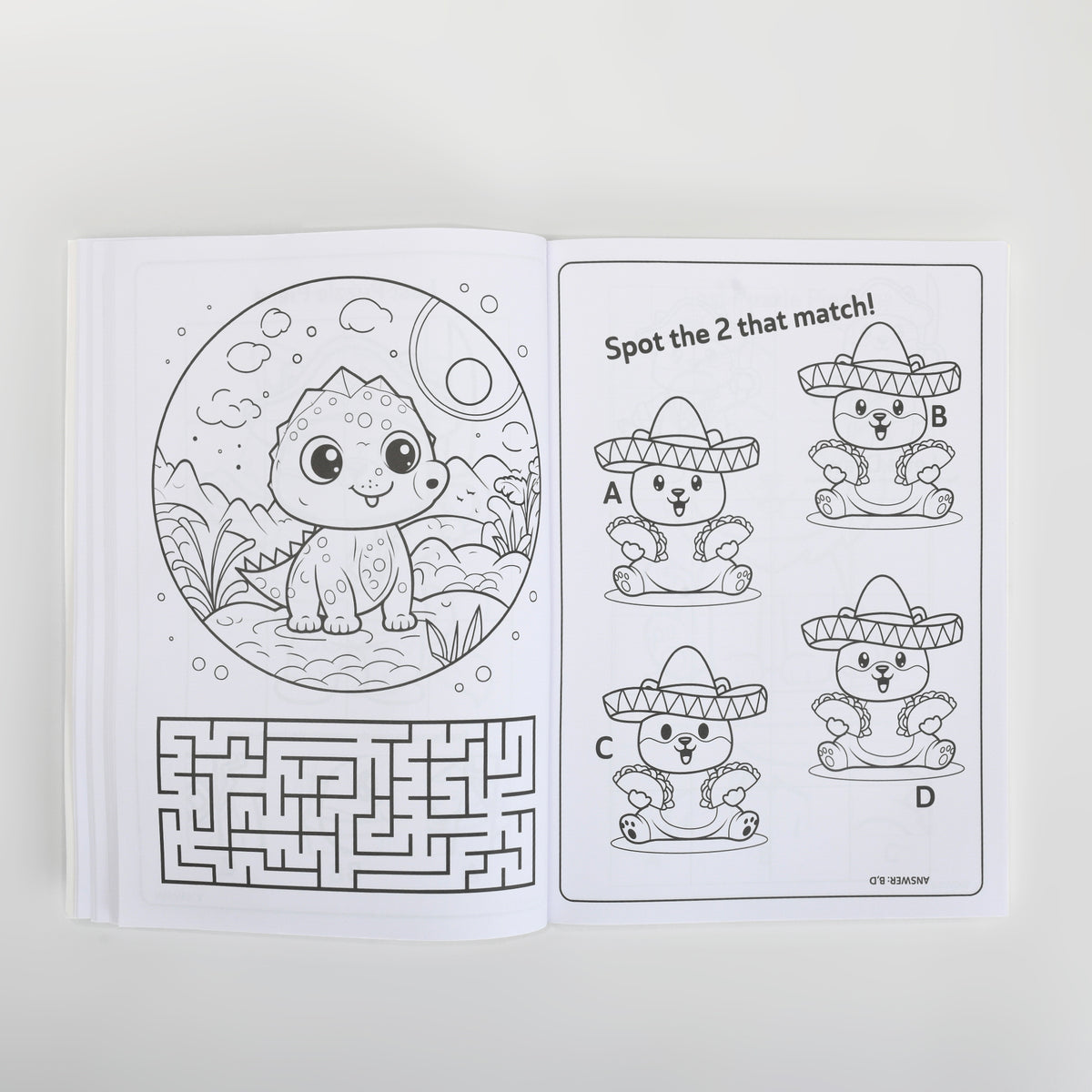 Kids Animal Colouring Book with 15 Reusable Stickers – 80-Page Activity Book