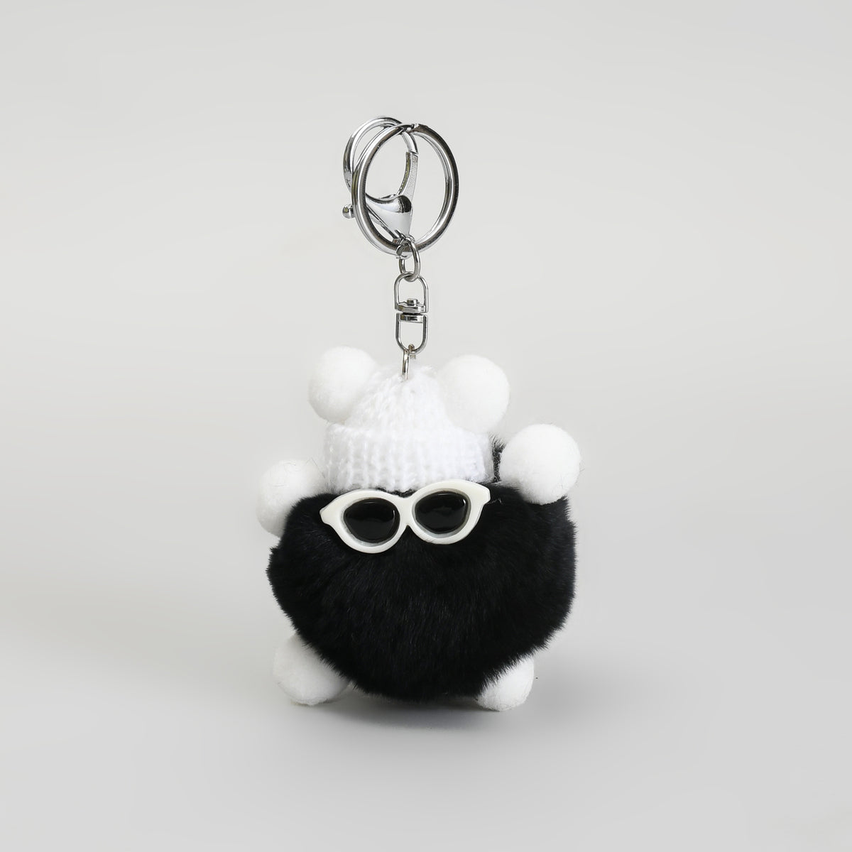 Cute Fluffy Pom Pom Keychain – Cool Sunglasses Bag Charm