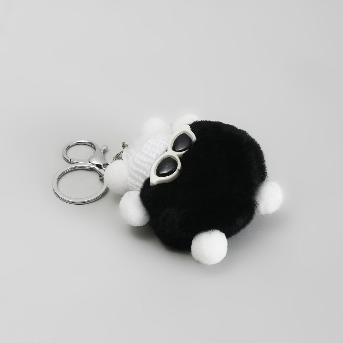 Cute Fluffy Pom Pom Keychain – Cool Sunglasses Bag Charm