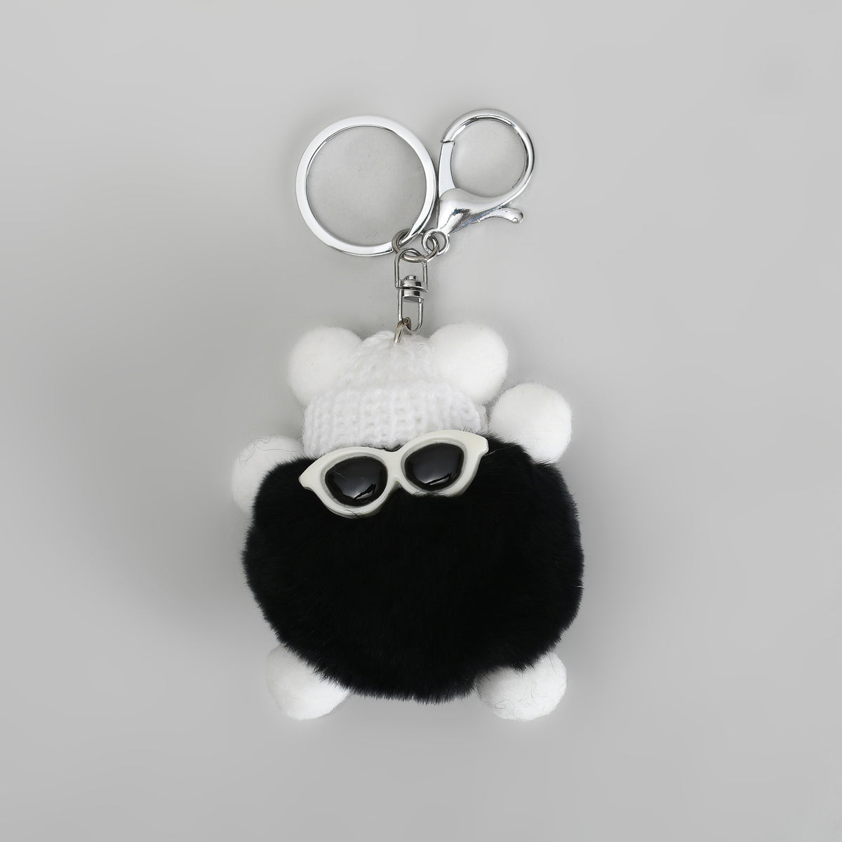 Cute Fluffy Pom Pom Keychain – Cool Sunglasses Bag Charm