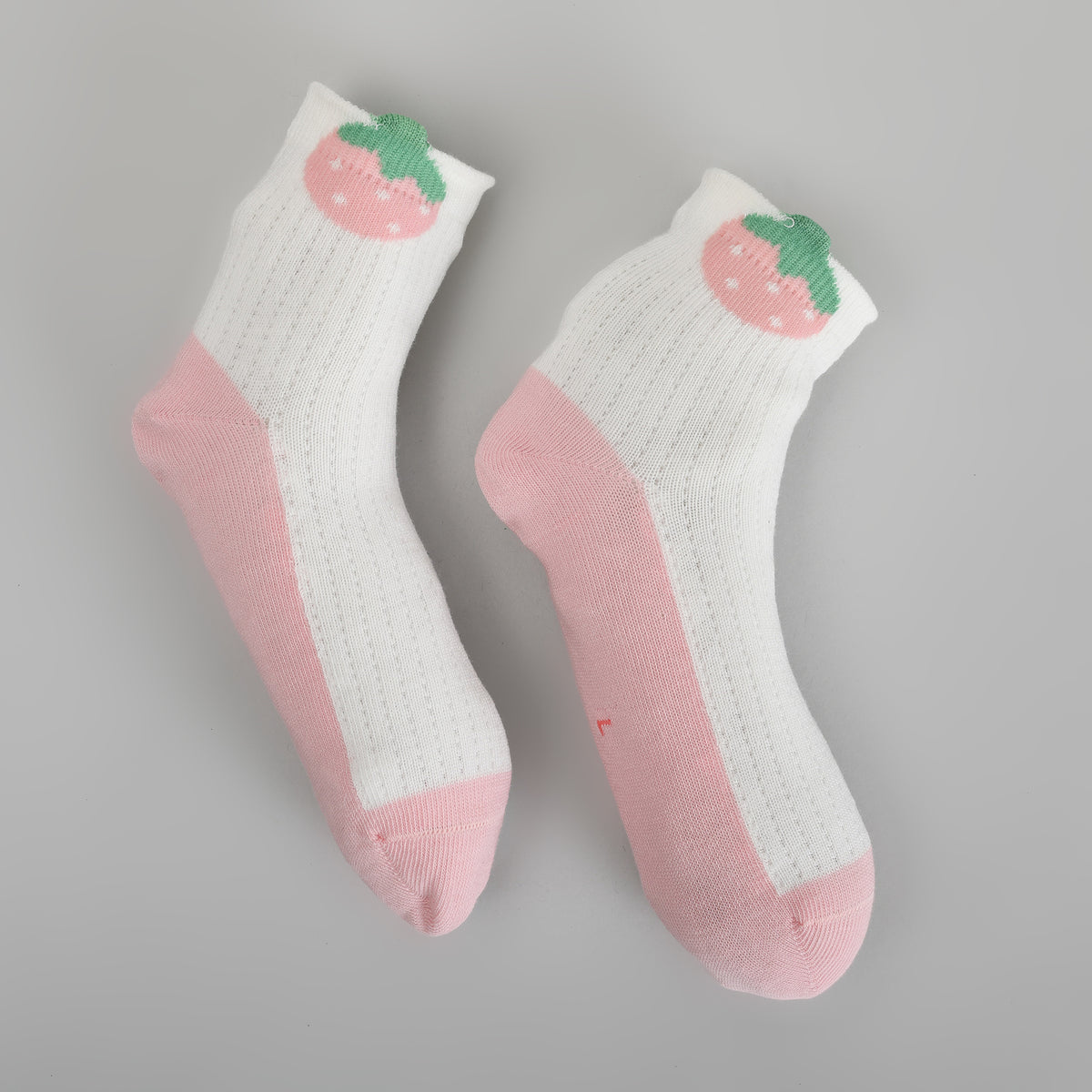 Cute Strawberry & Cherry Kids Socks – Set of 2 Pairs (7-9 years)