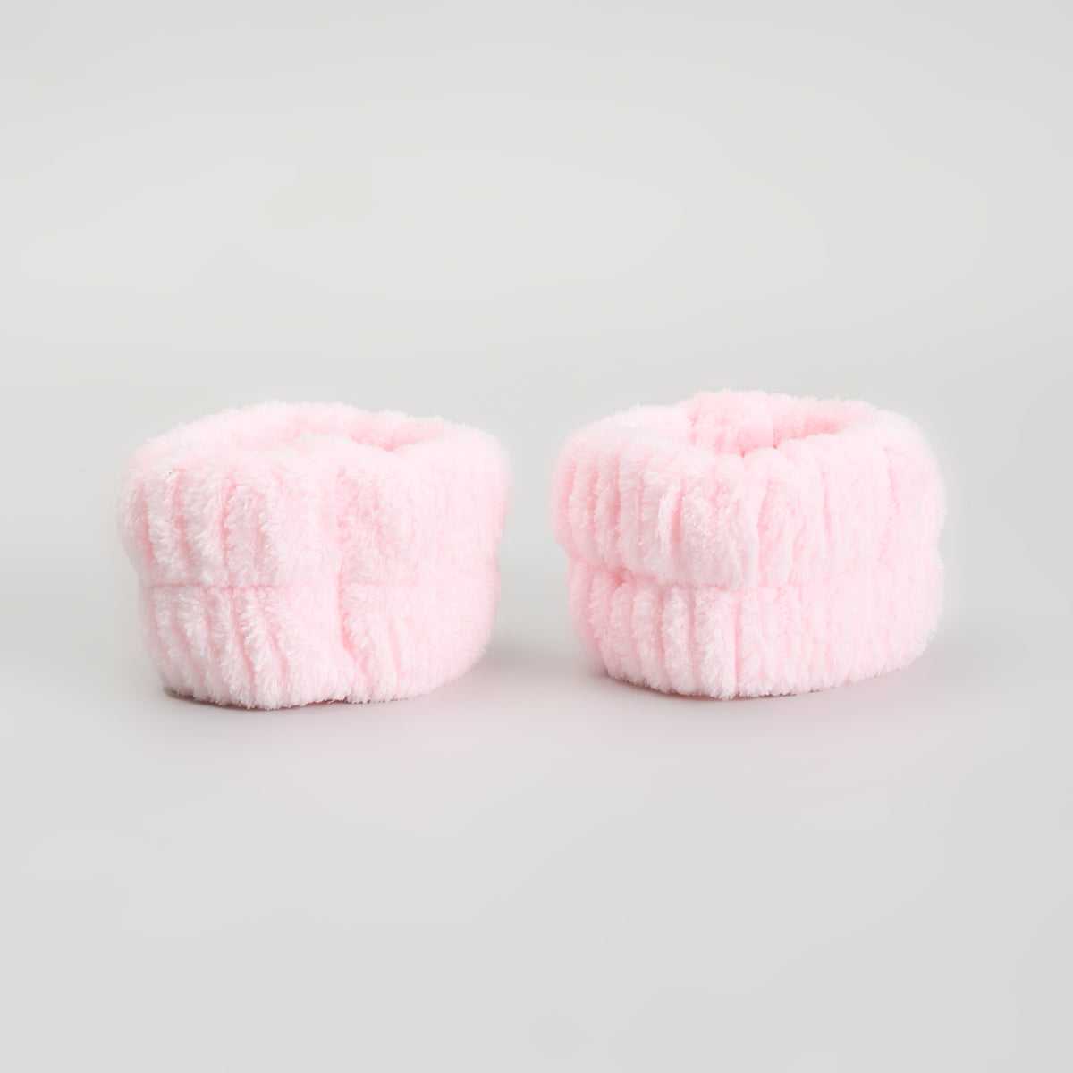 Bow Spa Headband & Wristband Set – Pink Plush Skincare Headband