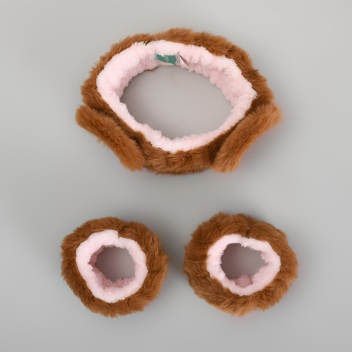 Mumuso Animal Series Headband & Wristbands Set - Cute Bear/ Brown