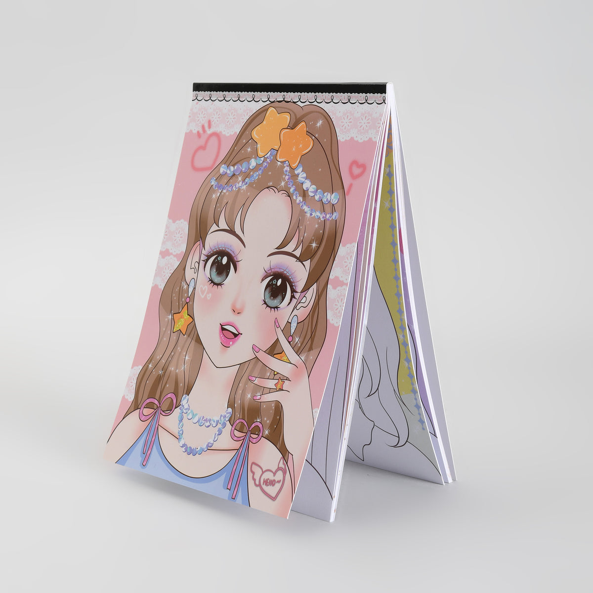 Makeup Stickers Gift Set for Girls – Dress-Up Sticker Book with Rhinestones