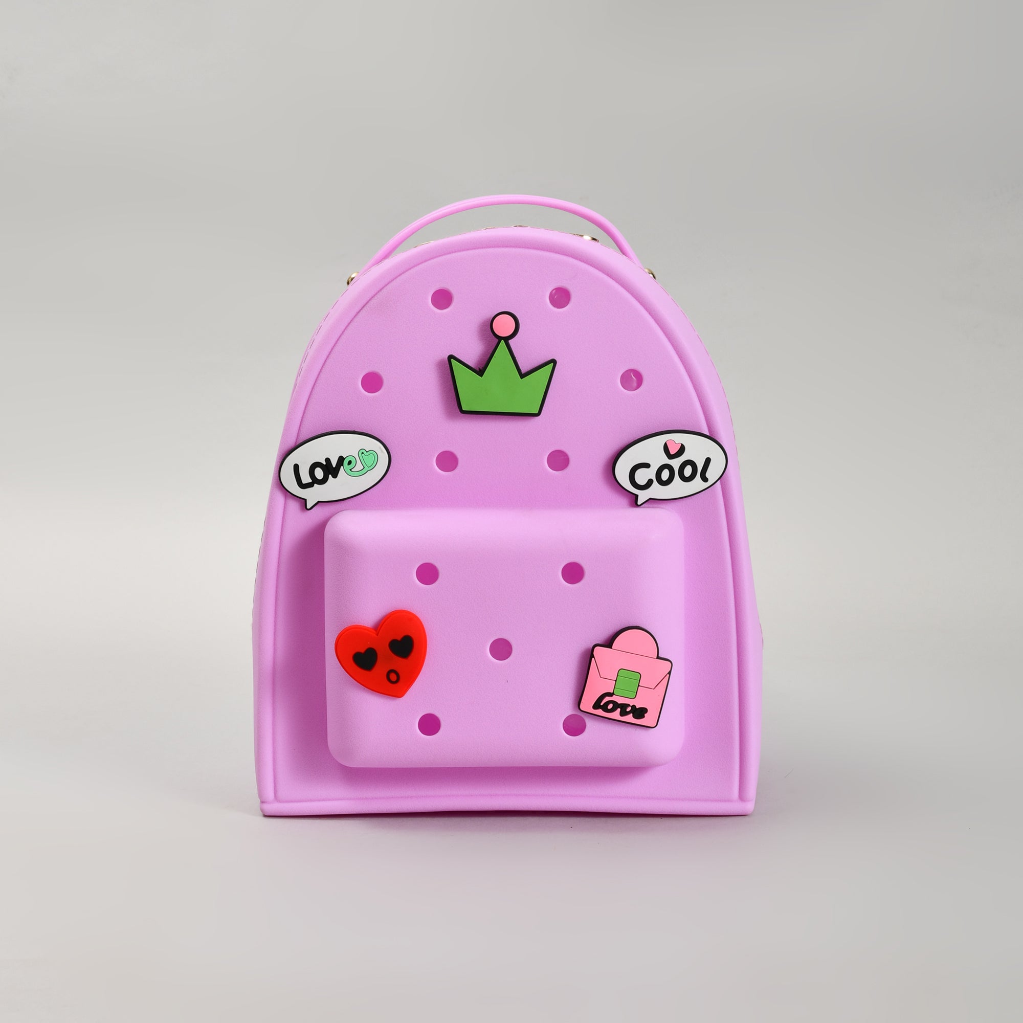 Croc Style Perforated Backpack- Purple