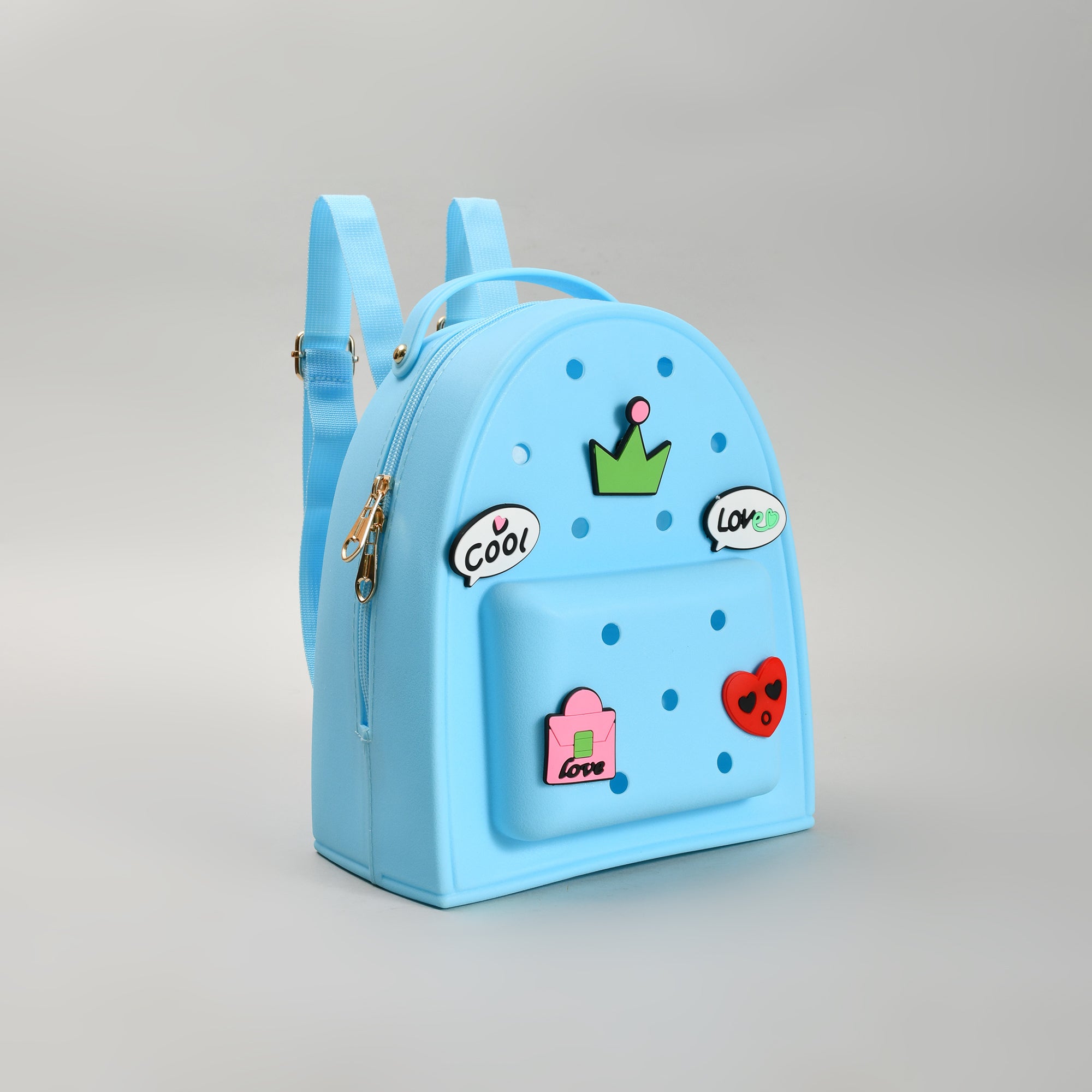 Vibrant Blue school Backpack with 3D Embellishments