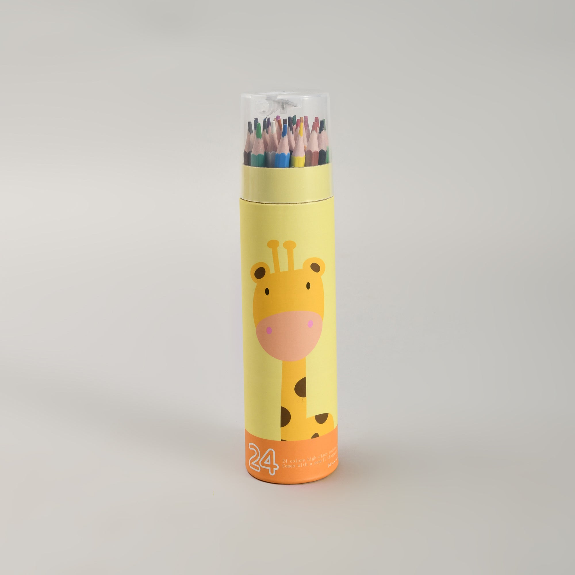 Mumuso 24 Colour Pencil Set with Sharpener in a giraffe Box