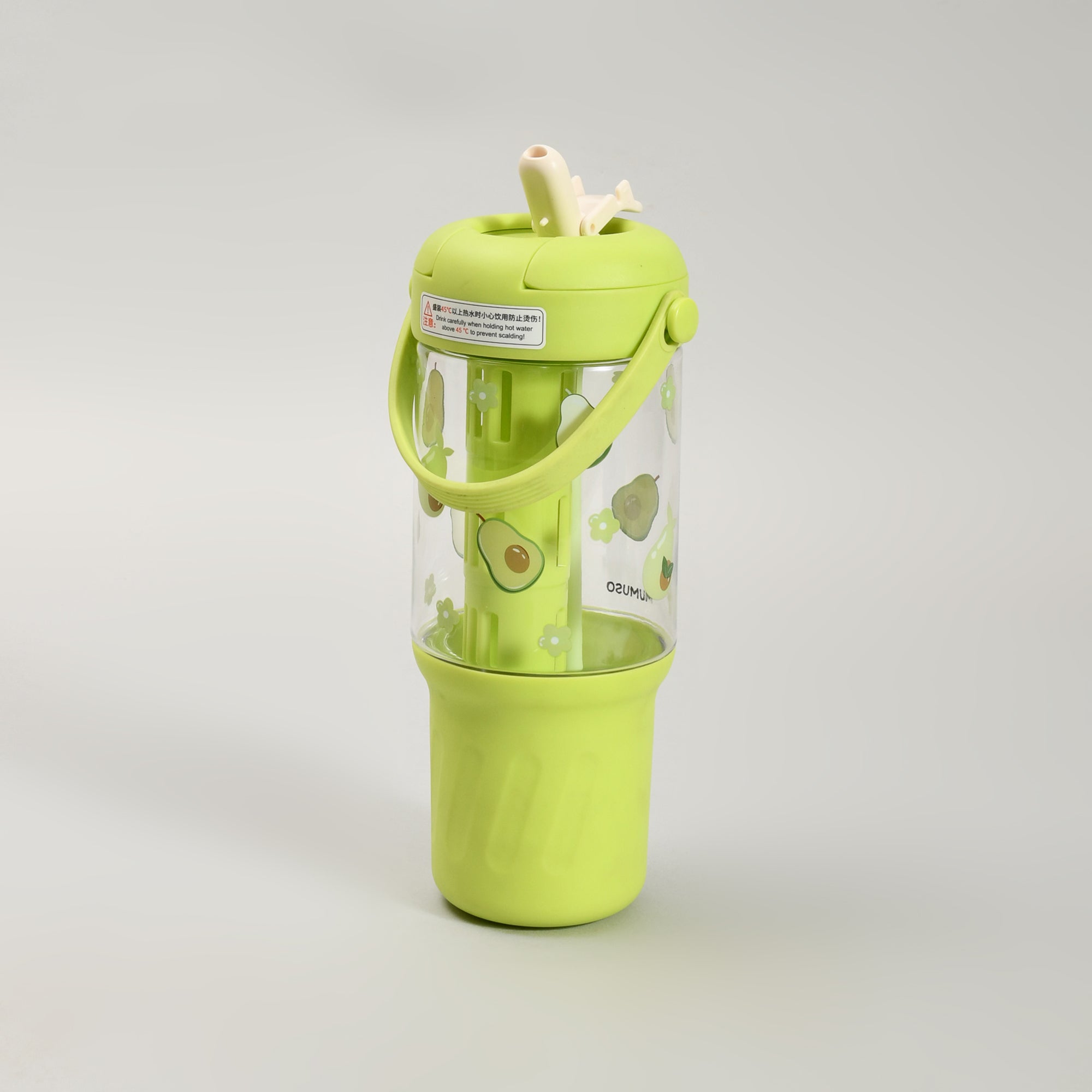 Avocado Portable Plastic Water Bottle with Infuser (Green/800 mL)