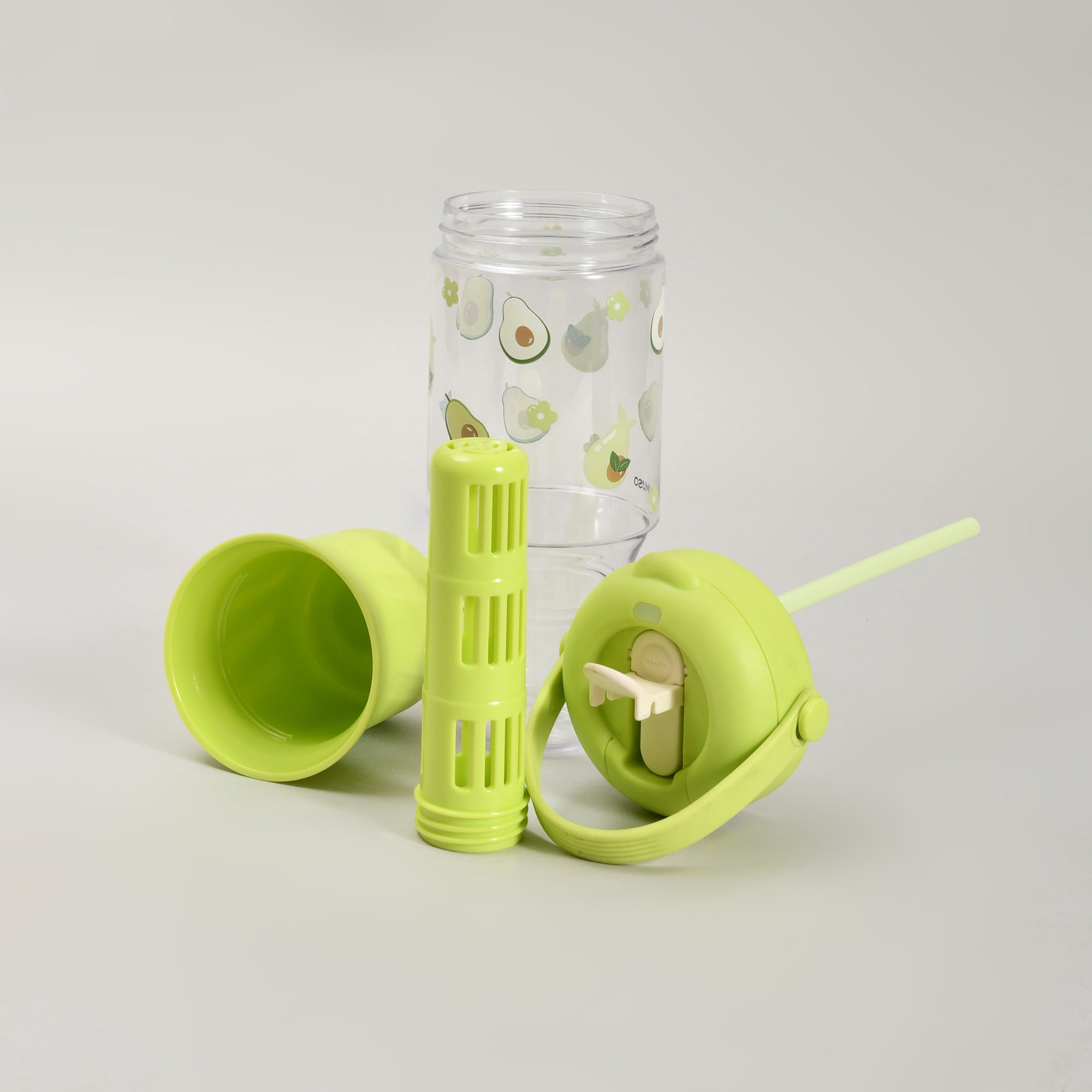 Avocado Portable Plastic Water Bottle with Infuser (Green/800 mL)