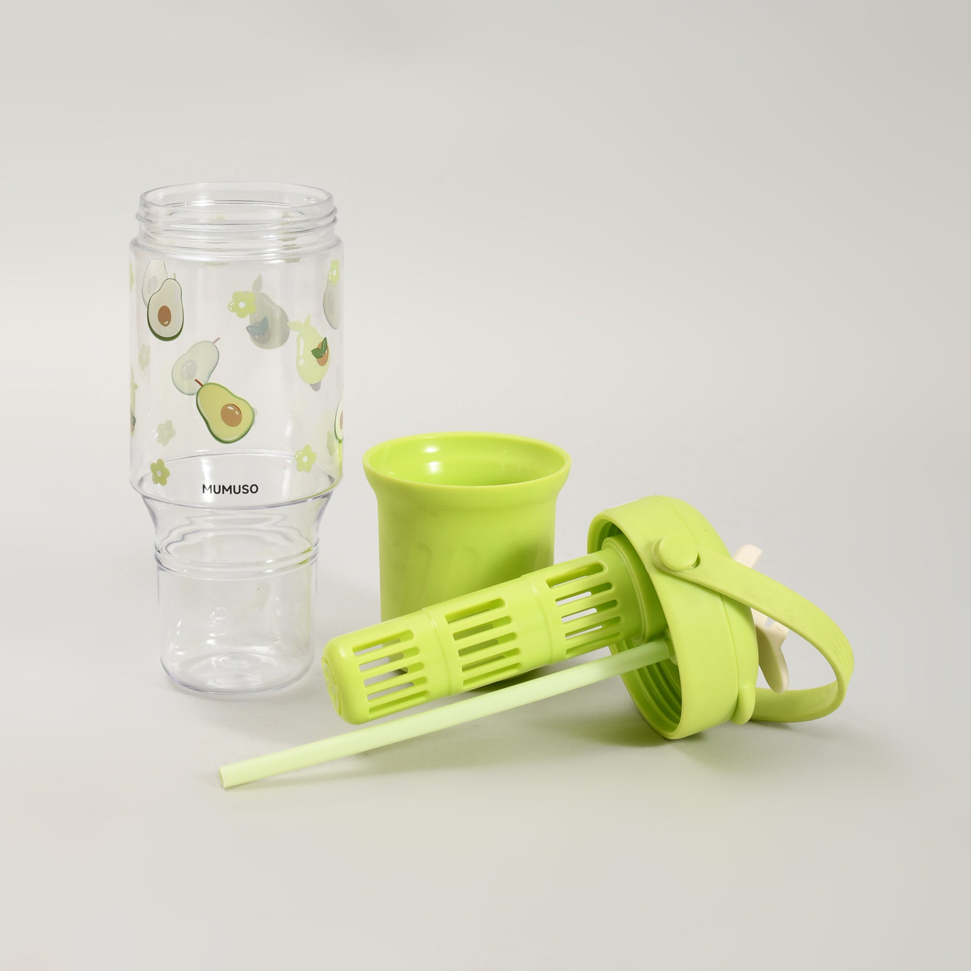 Avocado Portable Plastic Water Bottle with Infuser (Green/800 mL)