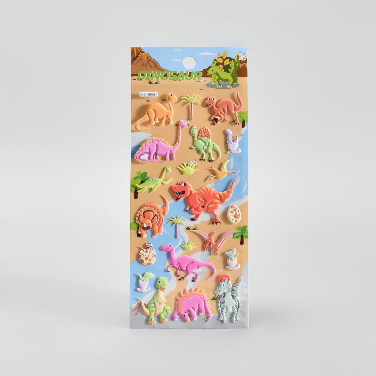 Dinosaur Puffy Stickers - Assorted Colours