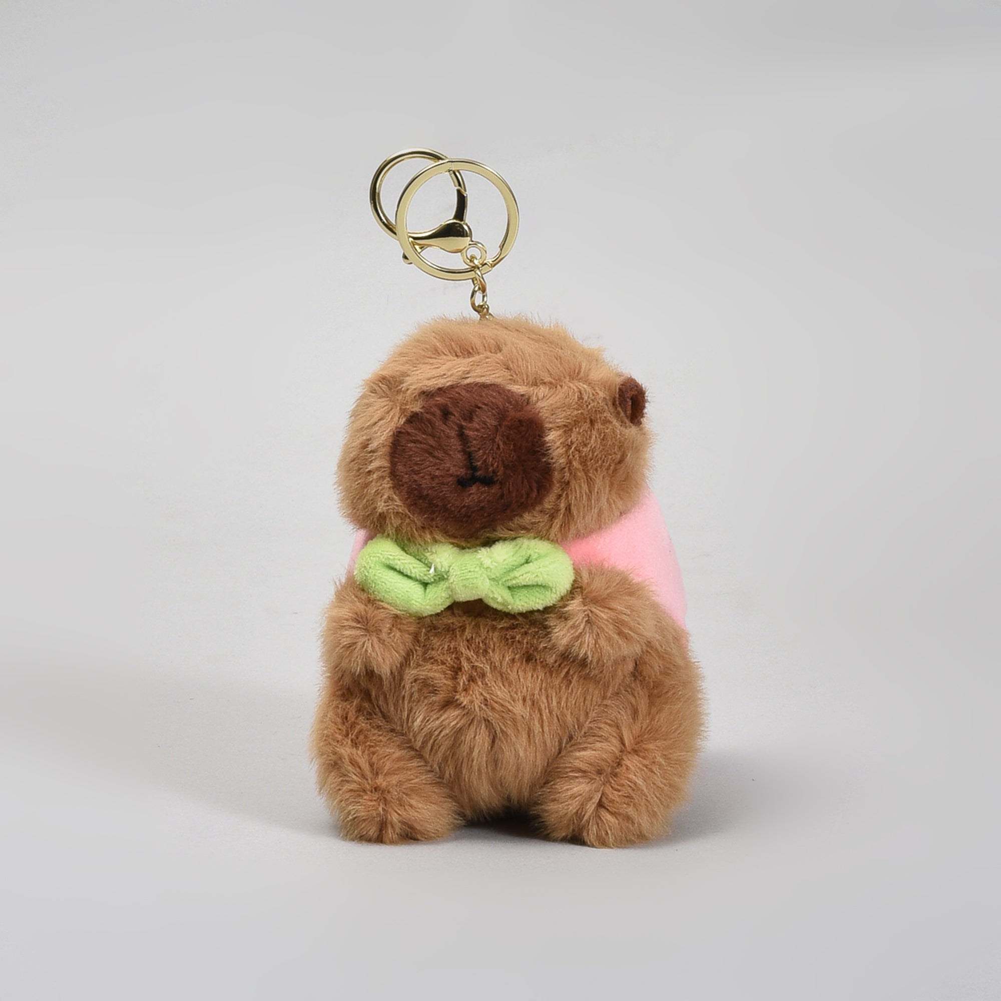 Cute Plush Animal Keychain (Capybara & Peach)