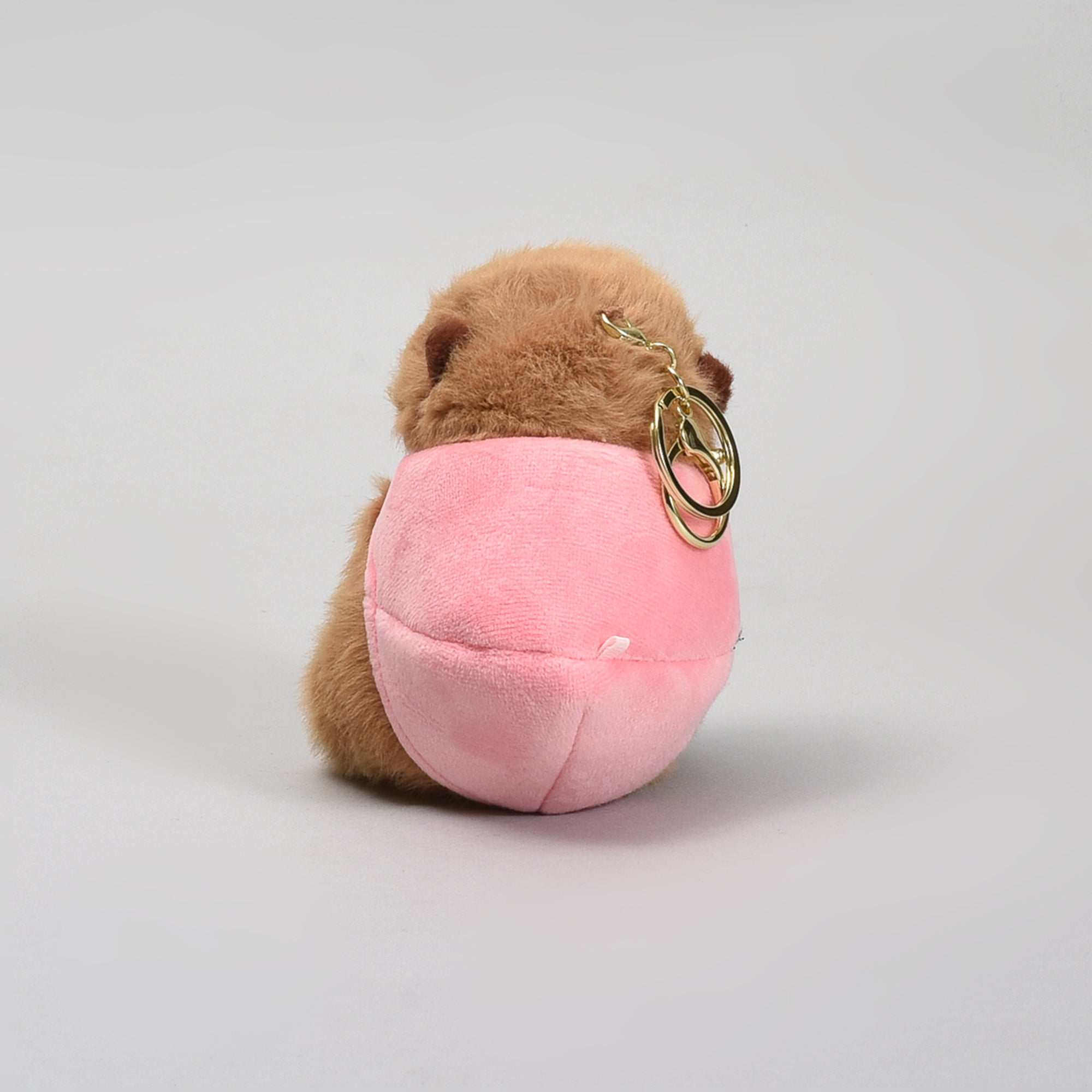 Cute Plush Animal Keychain (Capybara & Peach)