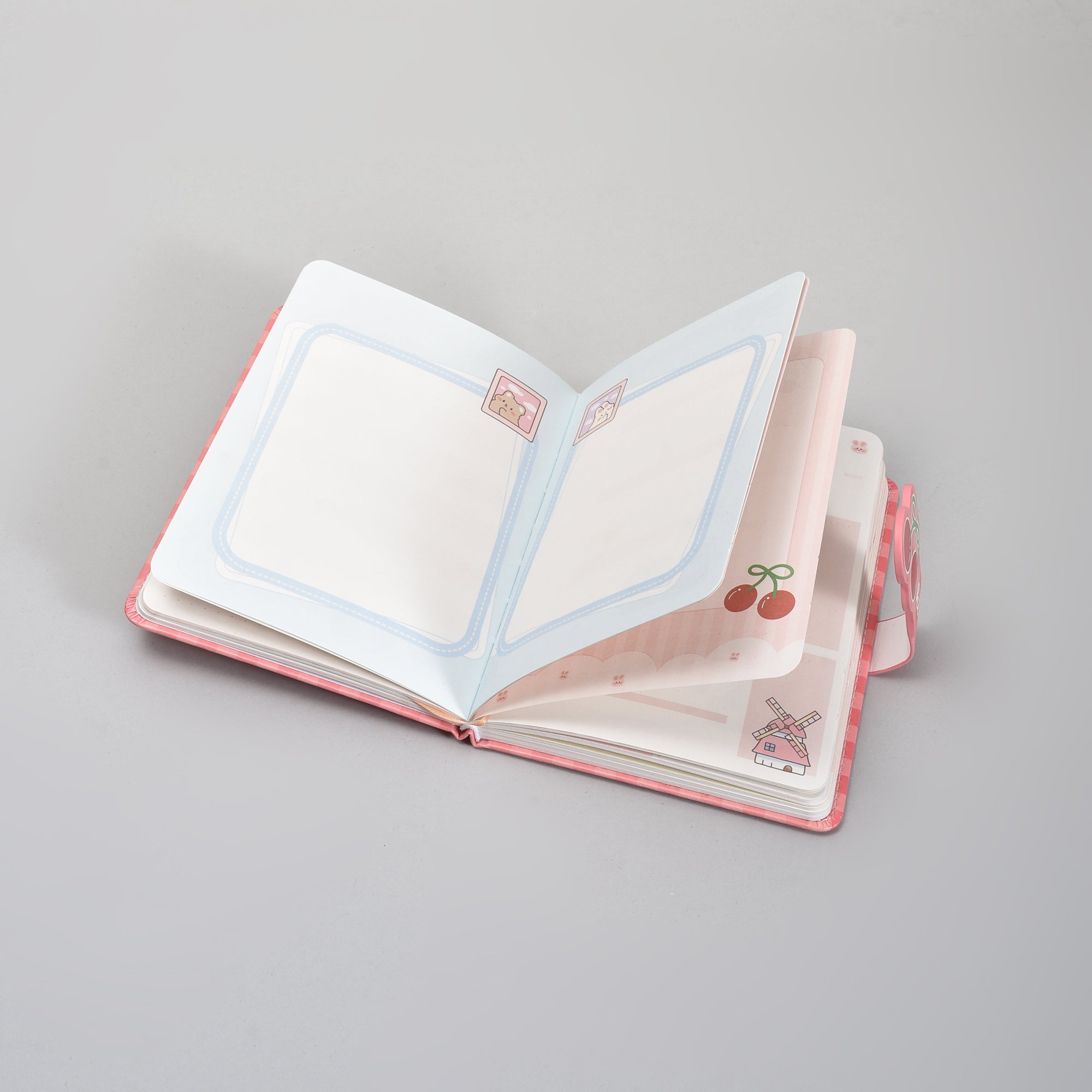 36K Leather Cherry Bomb Magnetic Lock Planner Diary- Red