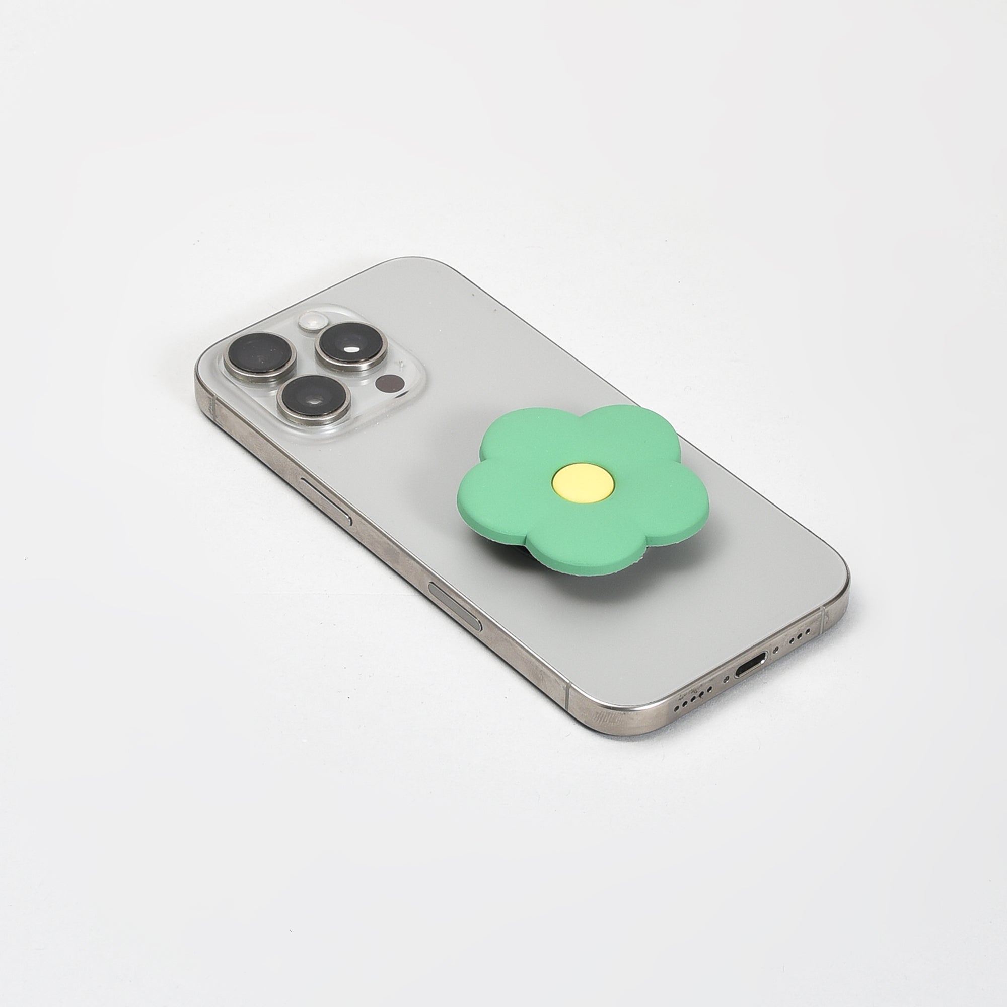 Green Flower Popsocket Collapsible Airbag Phone Holder
